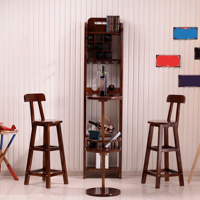 Modern Rubber Wood Bar Dining Table Ellipse Bar Table for Kitchen