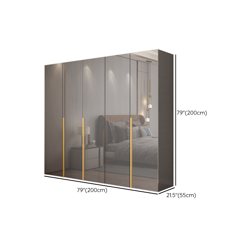 Engineered Wood Wardrobe Closet with Shelves Modern Wardrobe Cabinet for Home