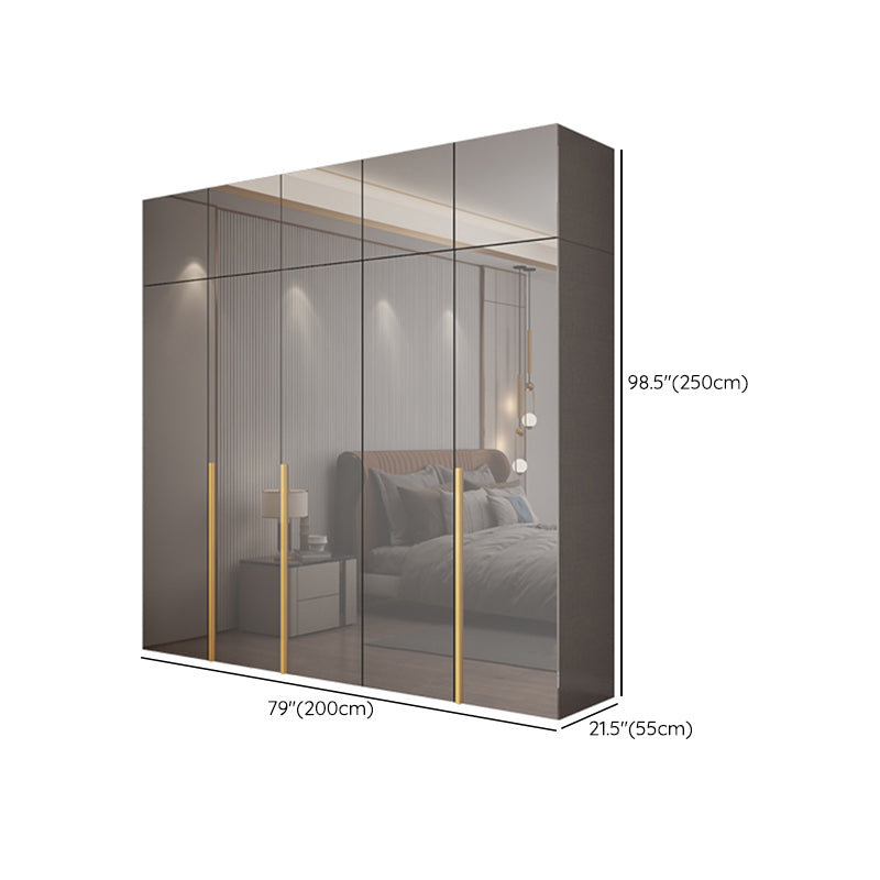 Engineered Wood Wardrobe Closet with Shelves Modern Wardrobe Cabinet for Home