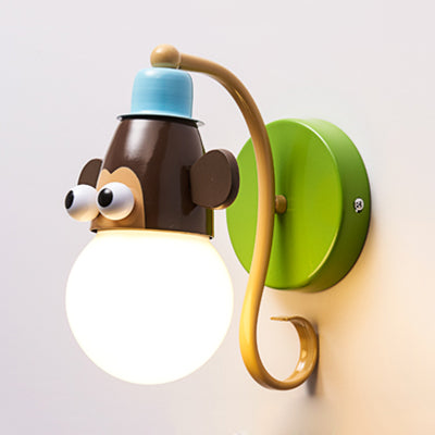Dierenhoofd kleuterschool muur licht metaal metalen licht moderne schattige sconce lamp in groen