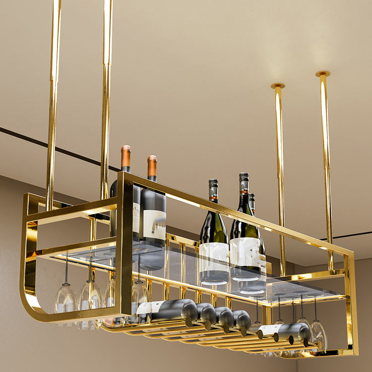 Luxury Hanging Wine Bottle Holder Metal Kitchen Wine Rack Bottle