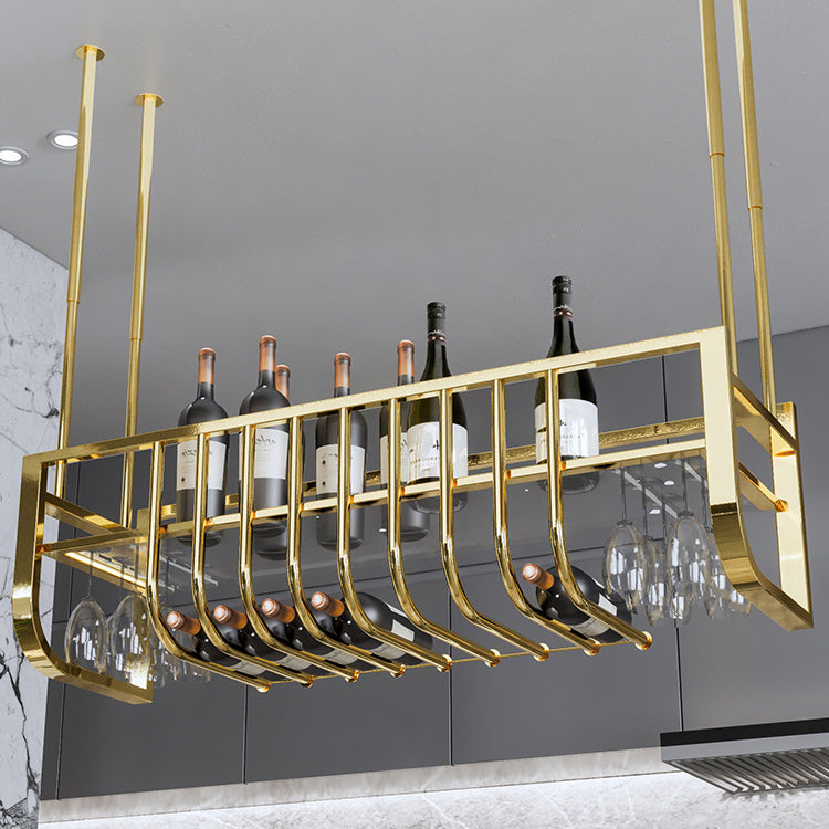 Luxury Hanging Wine Bottle Holder Metal Kitchen Wine Rack Bottle