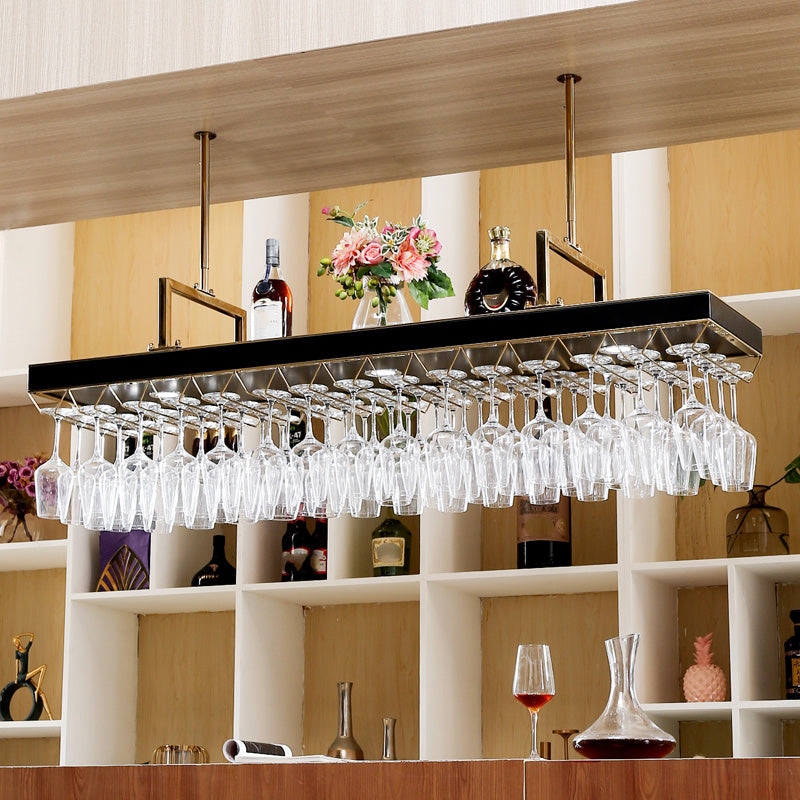 Glam Hanging Wine Rack Kitchen Metal Wine Bottle & Glass Rack