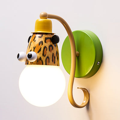 Dierenhoofd kleuterschool muur licht metaal metalen licht moderne schattige sconce lamp in groen