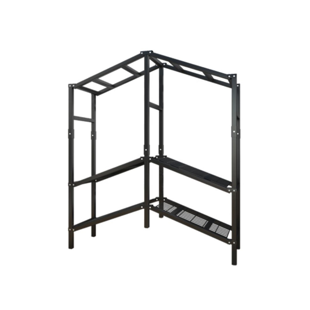 Modern Style Freestanding Wardrobe Armoire Metal Wardrobe with Shelves and Clothes Rail