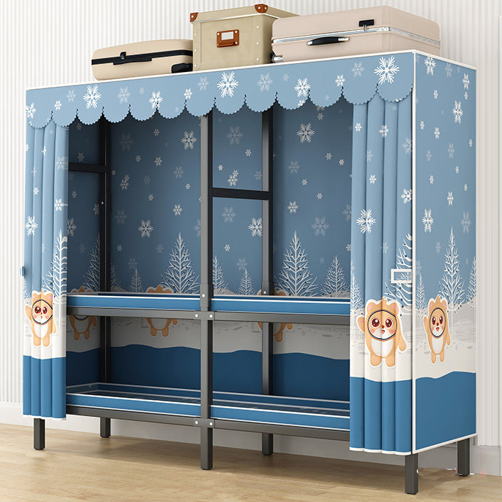 Modern Style Freestanding Wardrobe Armoire Metal Wardrobe with Shelves and Clothes Rail