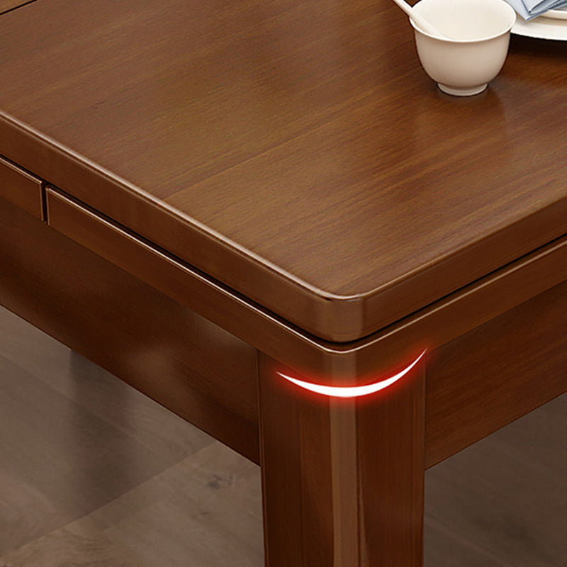 Solid Wood Brown Dining Room Table Contemporary Dinette Table