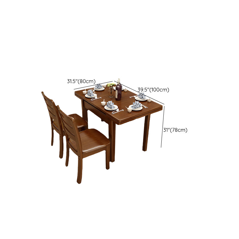 Solid Wood Brown Dining Room Table Contemporary Dinette Table