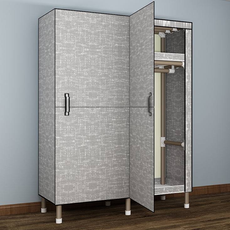 Foldable Freestanding Wardrobe Metal Frame Multifunctional Wardrobe for Bedroom