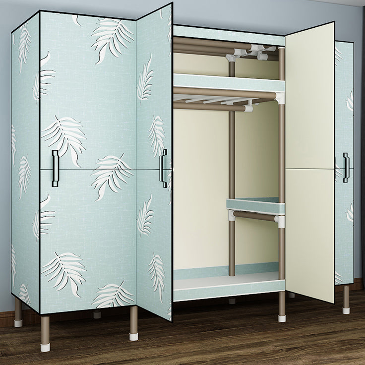 Foldable Freestanding Wardrobe Metal Frame Multifunctional Wardrobe for Bedroom