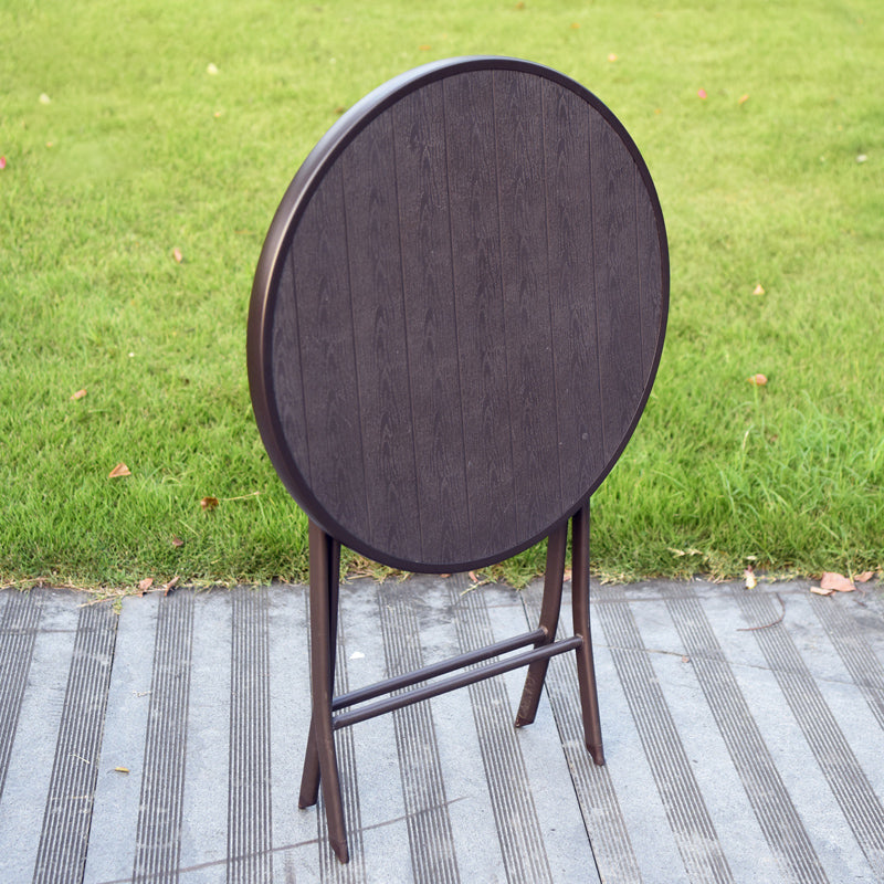 Modern Glass Patio Table Scratch Resistant Dining Table with Metal Base