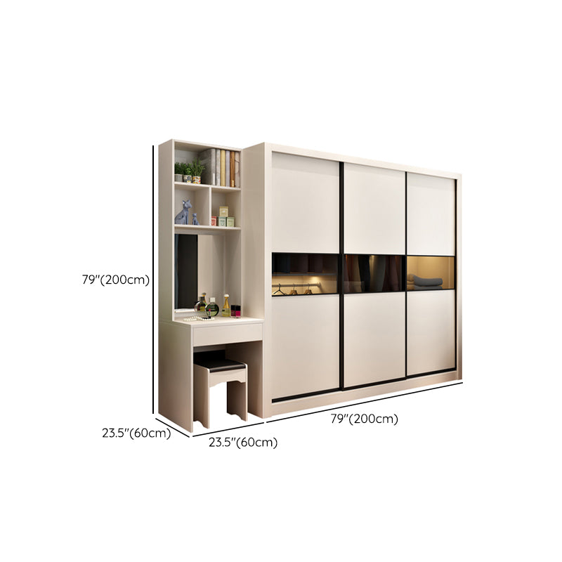 Contemporary Home Engineered Wood Wardrobe Freestanding Wardrobe Closet