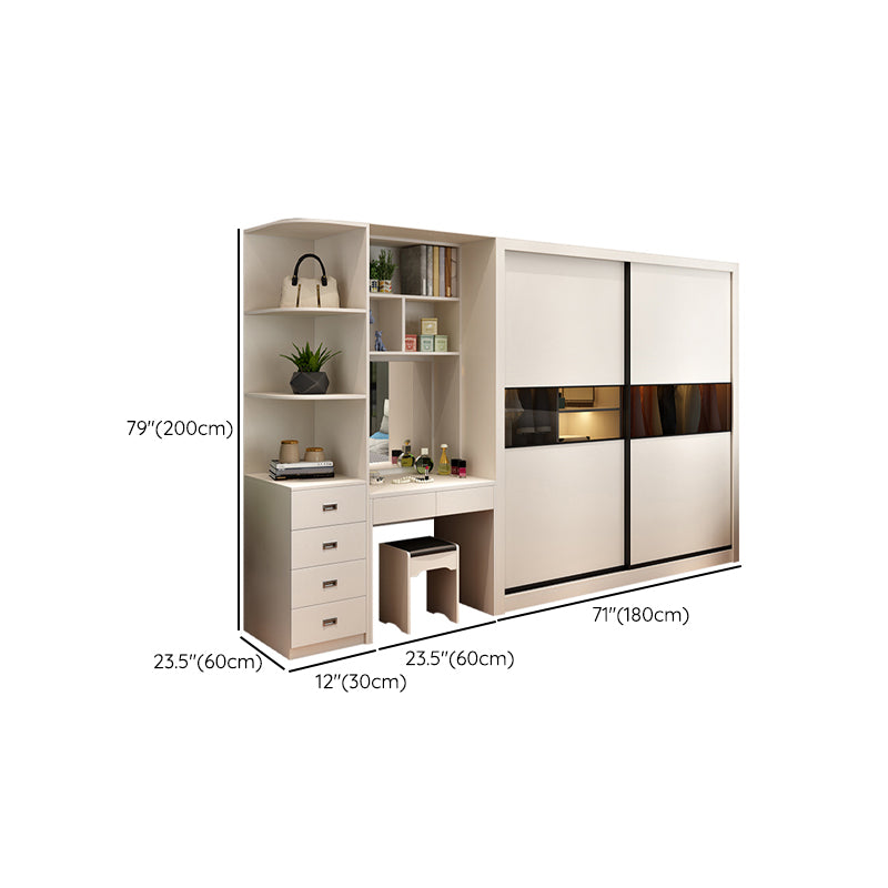 Contemporary Home Engineered Wood Wardrobe Freestanding Wardrobe Closet