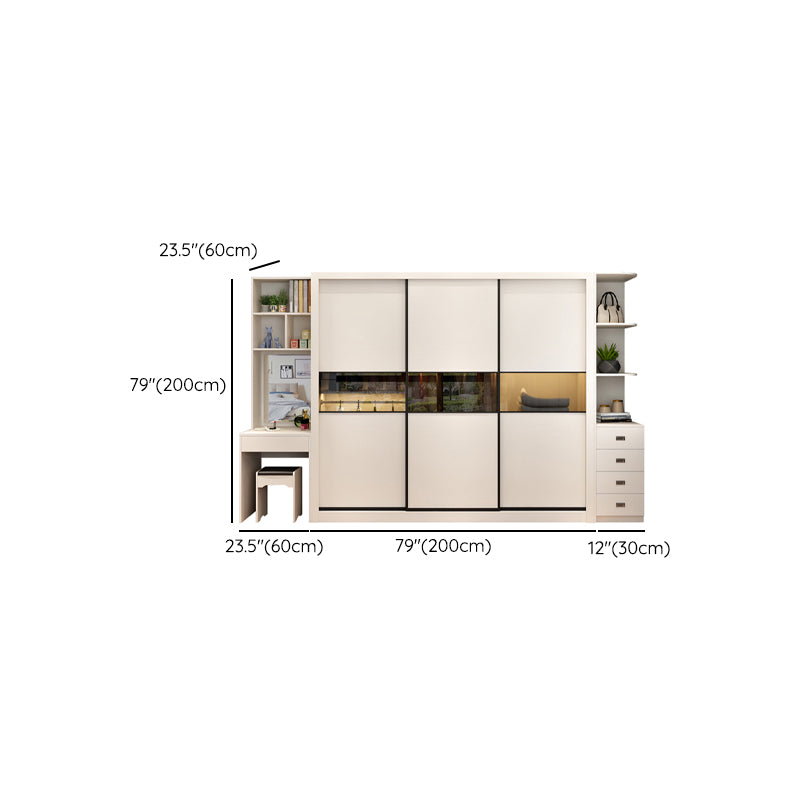 Contemporary Home Engineered Wood Wardrobe Freestanding Wardrobe Closet