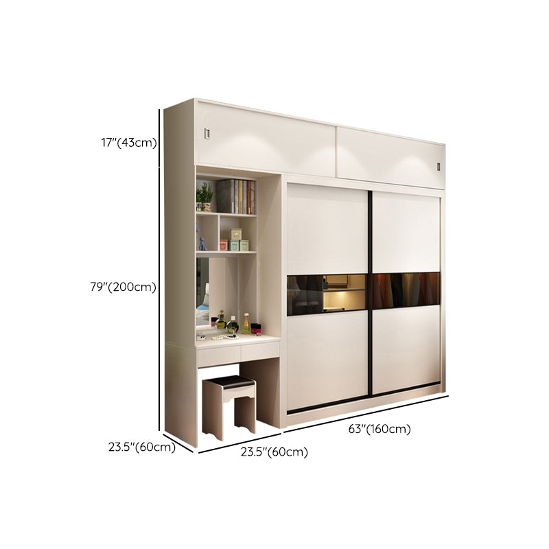 Contemporary Home Engineered Wood Wardrobe Freestanding Wardrobe Closet