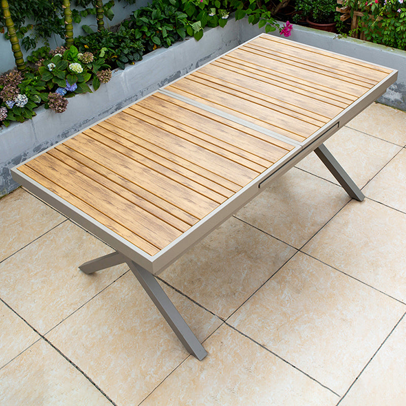 Modern Wood Patio Dining Table 1/2/7 Pieces Brown Dining Set for Courtyard
