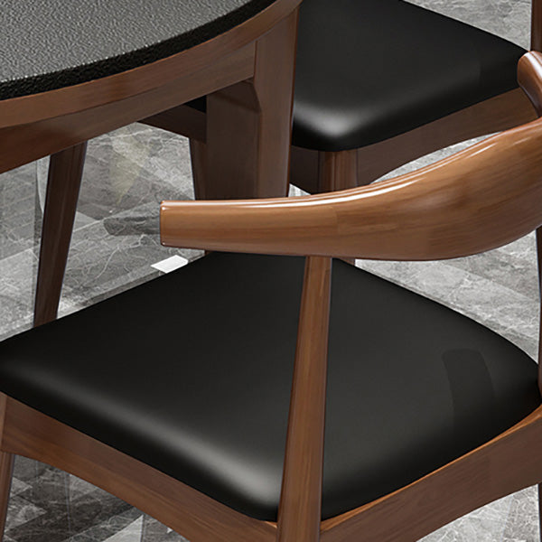 Contemporary Kitchen Dinner Table Wood Dining Table with Leaf Extension