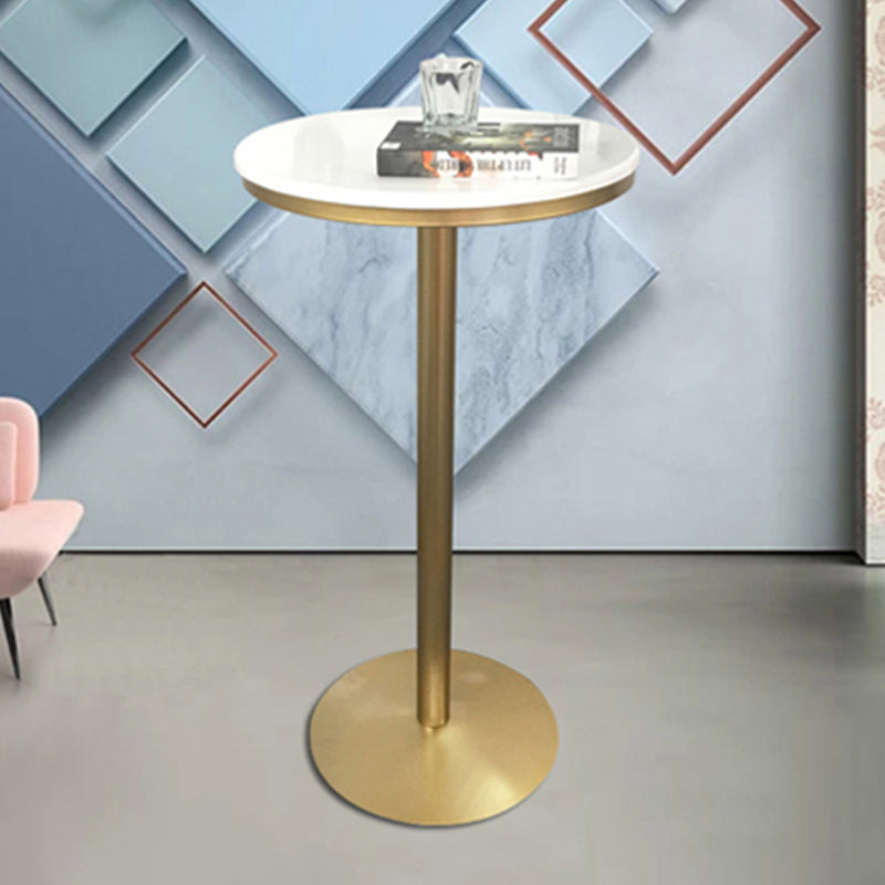 White Pub Table Set with Metal Chairs 1/2/3 Pcs Modern Round Bar Set