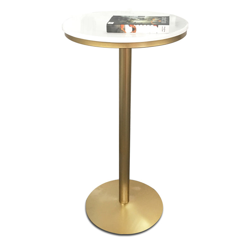 White Pub Table Set with Metal Chairs 1/2/3 Pcs Modern Round Bar Set