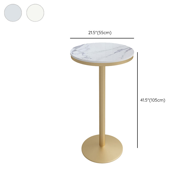 White Pub Table Set with Metal Chairs 1/2/3 Pcs Modern Round Bar Set