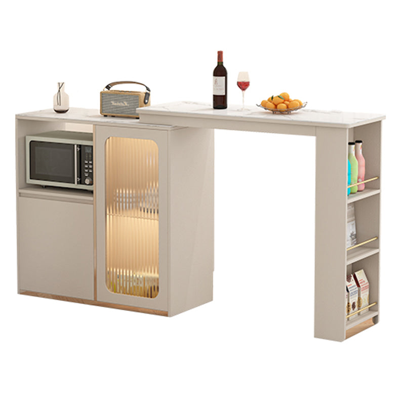 Modern Rectangle Bar Table Set 1/3 Pcs Rotatable Swivel Bar Table with Stools