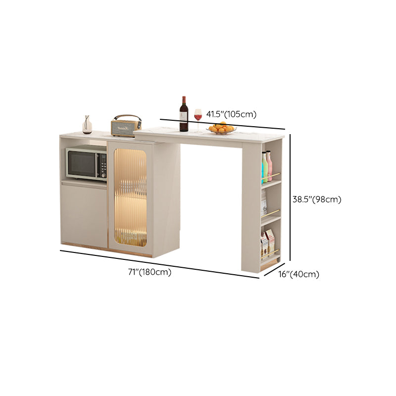 Modern Rectangle Bar Table Set 1/3 Pcs Rotatable Swivel Bar Table with Stools