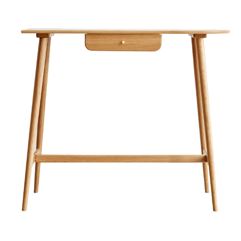 Trestle Base Bar Table Set 1/3 Pcs Oak Solid Wood Bar Table and Stools