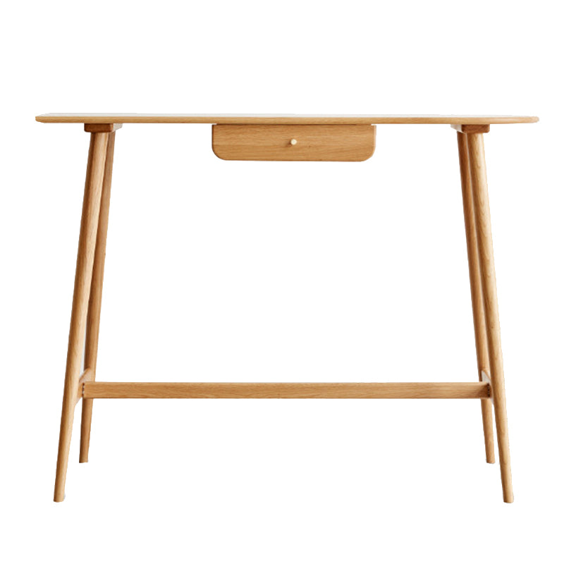 Trestle Base Bar Table Set 1/3 Pcs Oak Solid Wood Bar Table and Stools