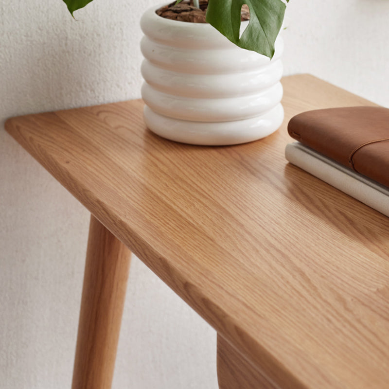 Trestle Base Bar Table Set 1/3 Pcs Oak Solid Wood Bar Table and Stools