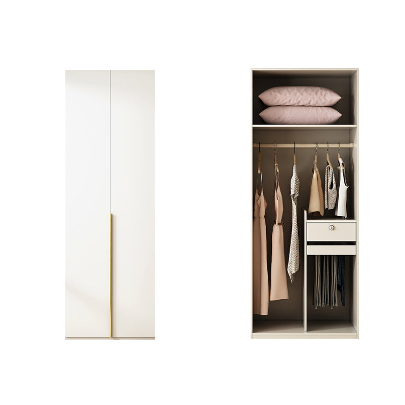 Modern Artificial Wood Wardrobe Freestanding Wardrobe in White