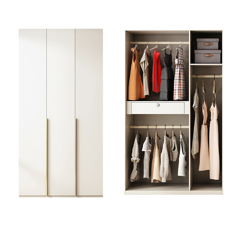 Modern Artificial Wood Wardrobe Freestanding Wardrobe in White