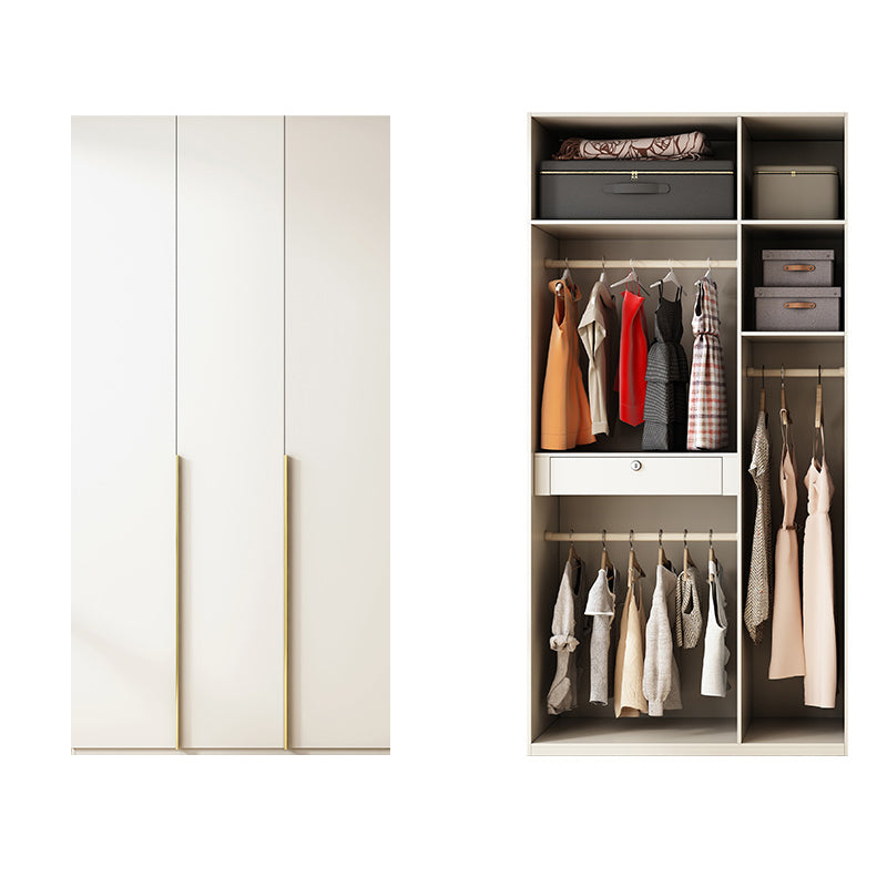 Modern Artificial Wood Wardrobe Freestanding Wardrobe in White