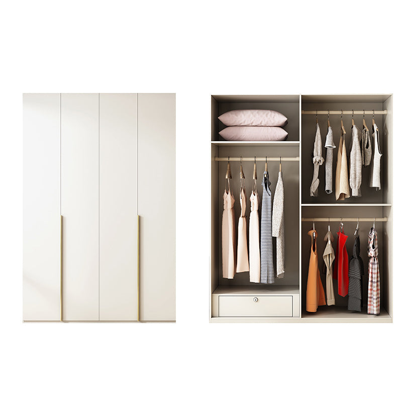 Modern Artificial Wood Wardrobe Freestanding Wardrobe in White