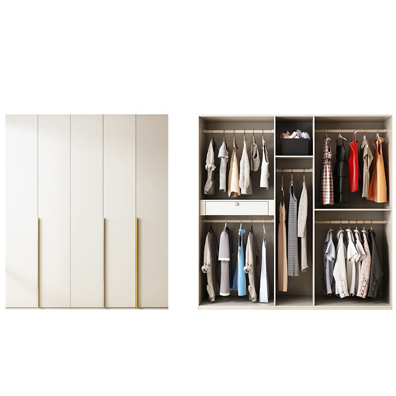 Modern Artificial Wood Wardrobe Freestanding Wardrobe in White