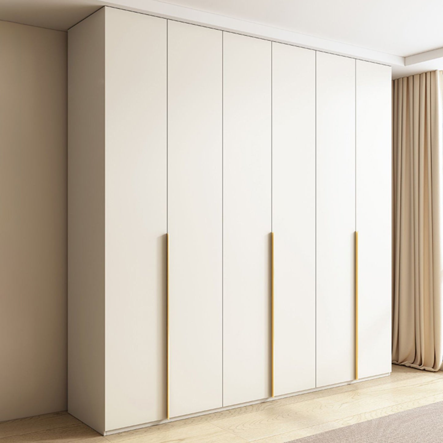 Modern Artificial Wood Wardrobe Freestanding Wardrobe in White