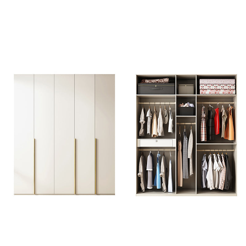 Modern Artificial Wood Wardrobe Freestanding Wardrobe in White