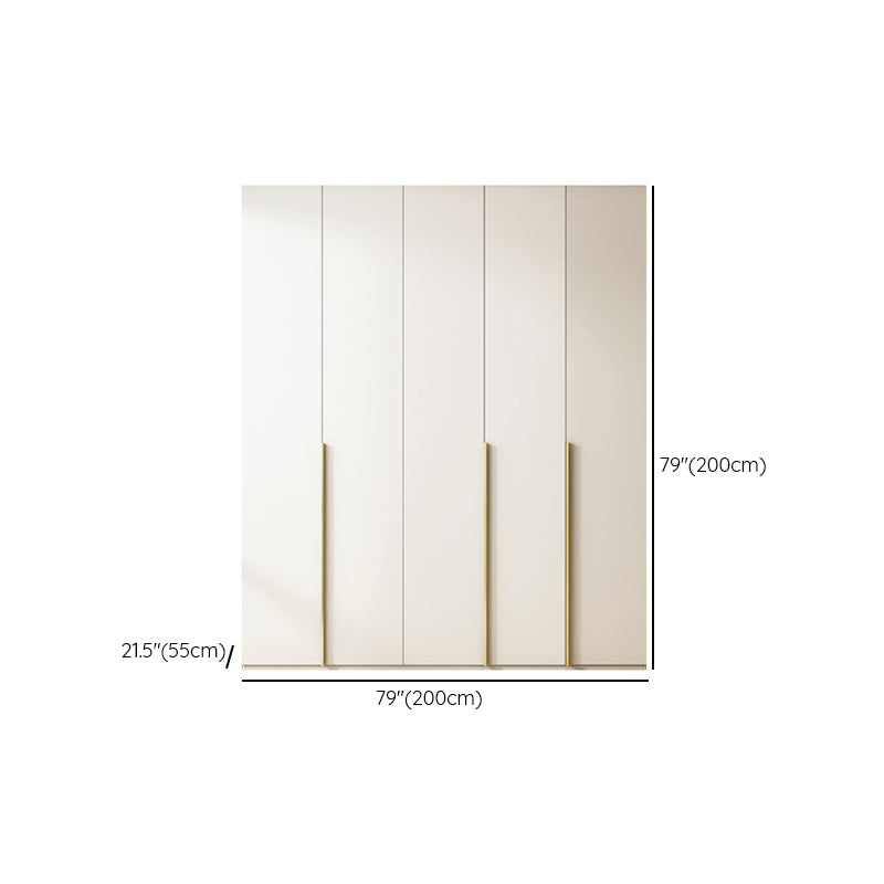 Modern Artificial Wood Wardrobe Freestanding Wardrobe in White