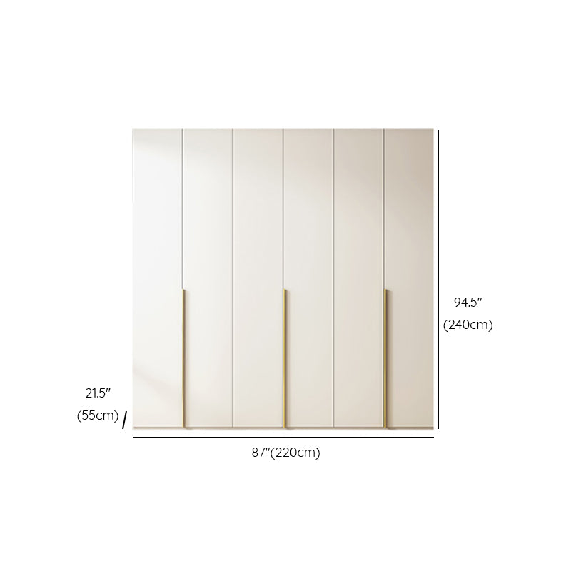 Modern Artificial Wood Wardrobe Freestanding Wardrobe in White