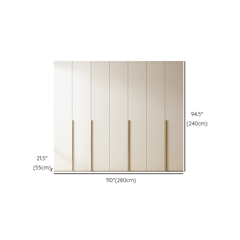 Modern Artificial Wood Wardrobe Freestanding Wardrobe in White