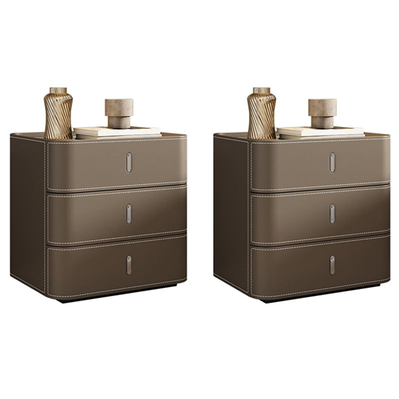 Glam Accent Table Nightstand Stone Nightstand with 3 Drawers