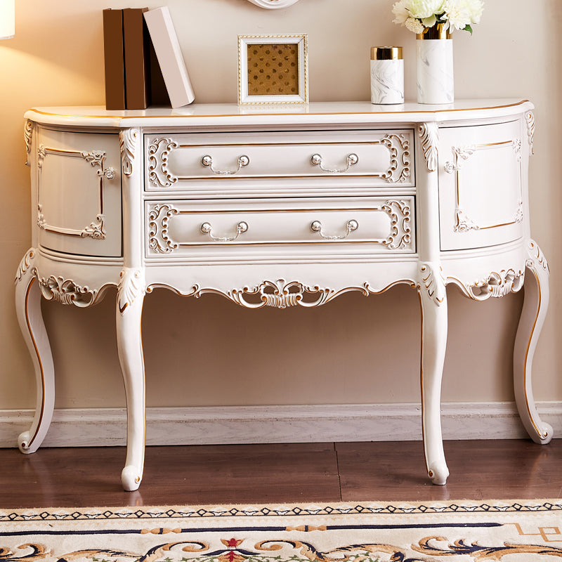 Free Form Shape Contemporary Console Table White Wood Console Sofa Table
