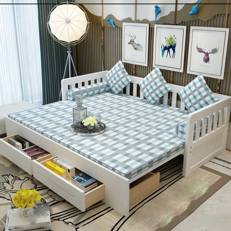 Contemporary Daybed Solid Wood Mattress No Theme Slat Headboard Storage