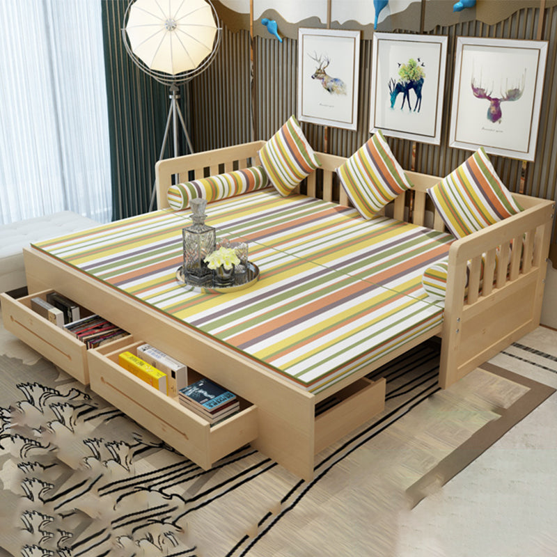 Contemporary Daybed Solid Wood Mattress No Theme Slat Headboard Storage