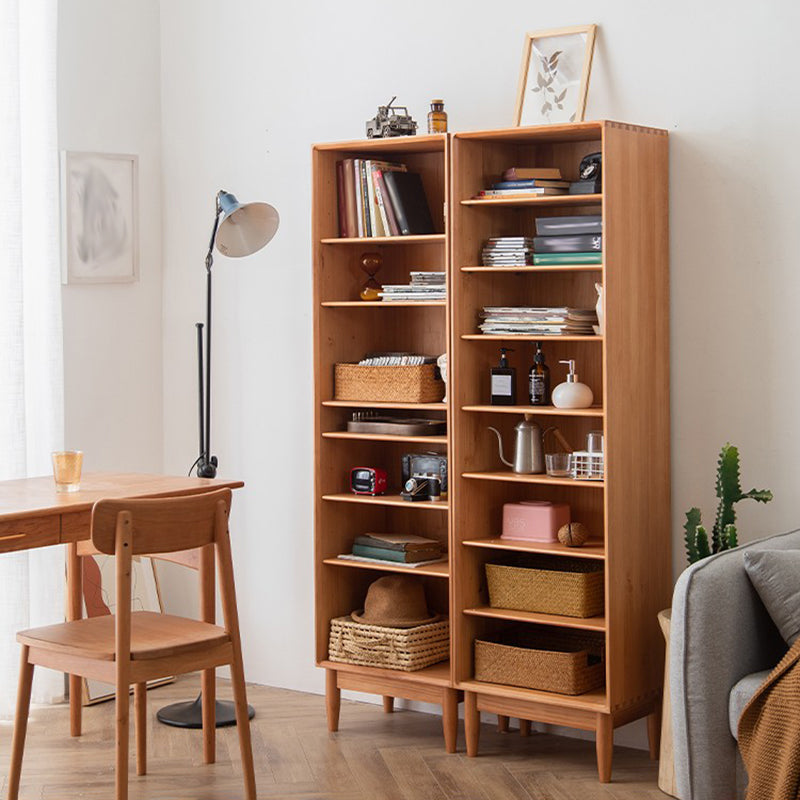 Modern Style Bookshelf Standard Solid Wood Closed Back Bookcase with Shelves