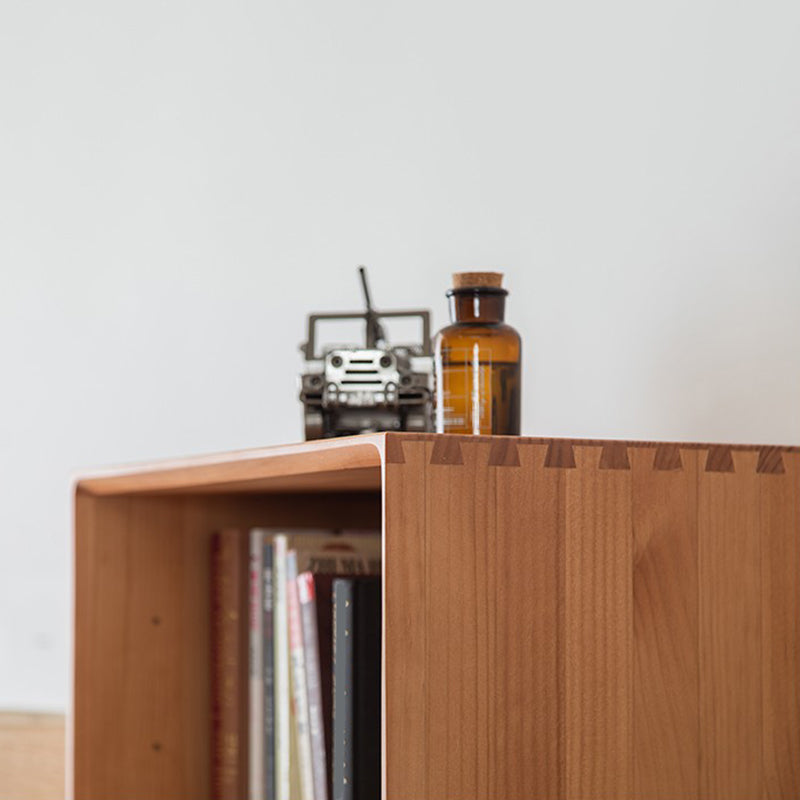 Modern Style Bookshelf Standard Solid Wood Closed Back Bookcase with Shelves