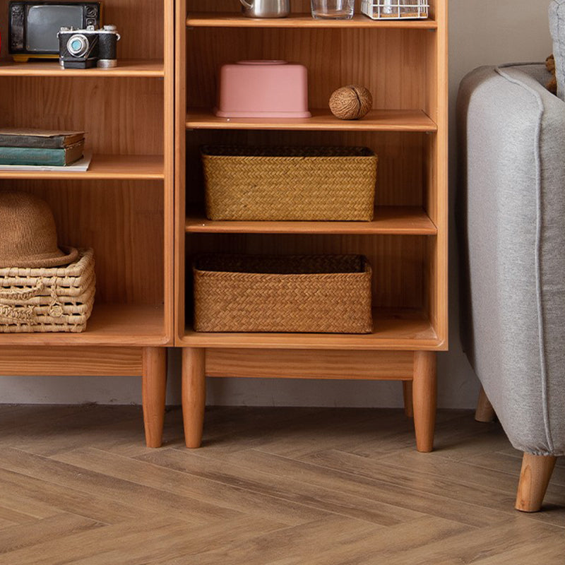 Modern Style Bookshelf Standard Solid Wood Closed Back Bookcase with Shelves