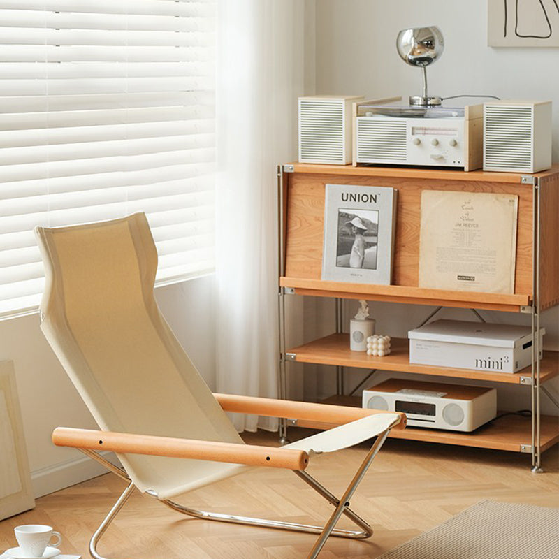 Open Back Horizontal Bookshelf Contemporary Solid Wood Bookshelf for Office