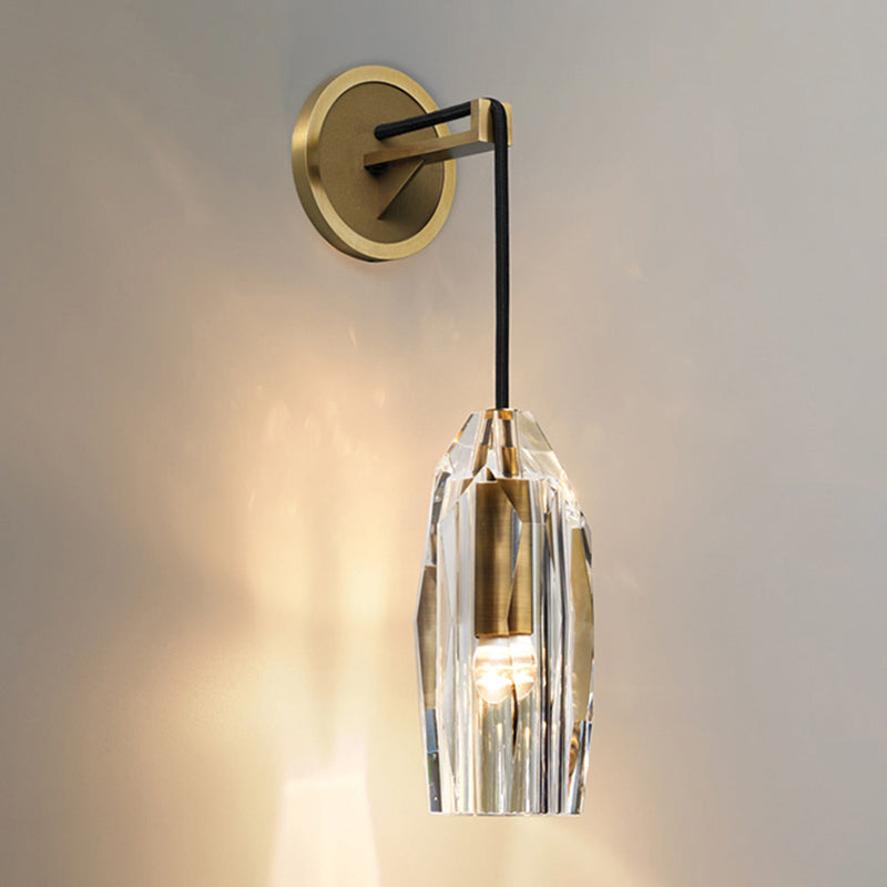 Modern Crystal Shade Wall Lighting Fixtures 1-Light Wall Lamp for Dining Room