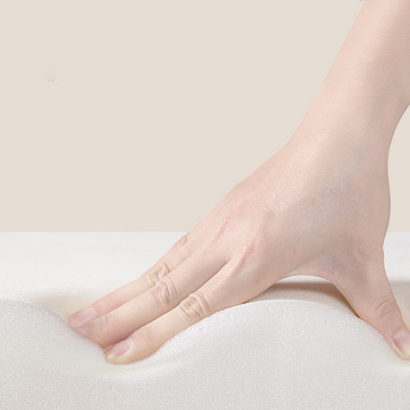 White Futon Sleeper Sofa in Linen Blend and Solid Wood with Pillow Included