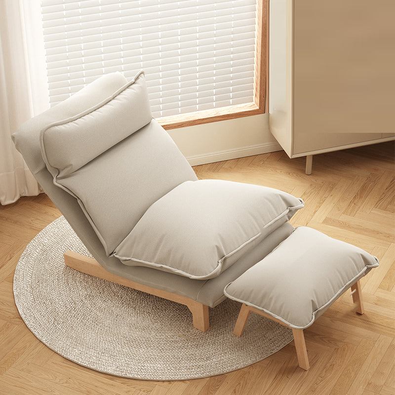 Modern SolidWood Recliner Chair Manual Solid Color Recliner Chair